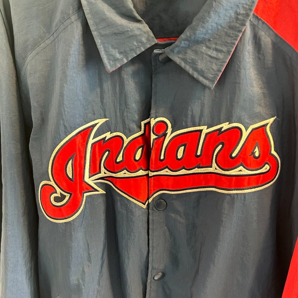 Cleveland Indians Starter Jacket Mens Size XL Diamond Collection Vintage Blue - Picture 6 of 12